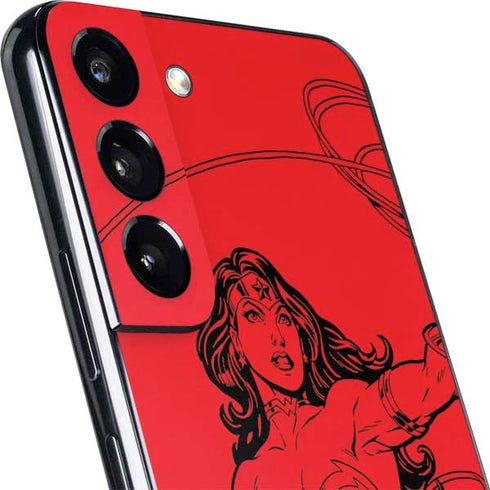 DC Comics Wonder Woman Comic Pop Galaxy S22 Plus Skin